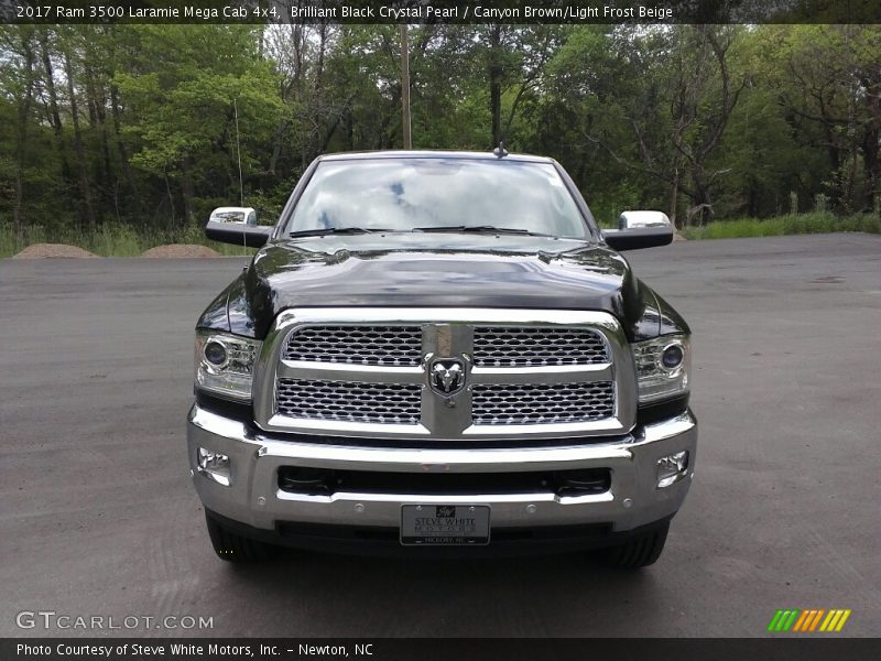 Brilliant Black Crystal Pearl / Canyon Brown/Light Frost Beige 2017 Ram 3500 Laramie Mega Cab 4x4