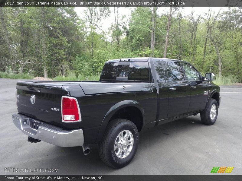Brilliant Black Crystal Pearl / Canyon Brown/Light Frost Beige 2017 Ram 3500 Laramie Mega Cab 4x4