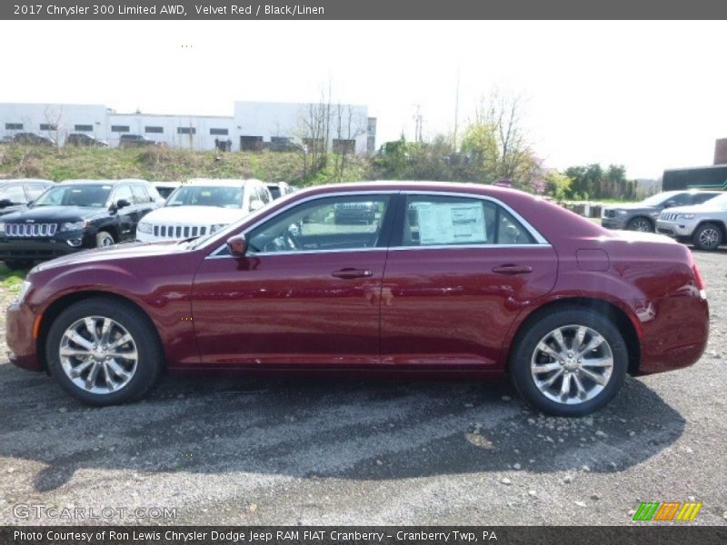 Velvet Red / Black/Linen 2017 Chrysler 300 Limited AWD