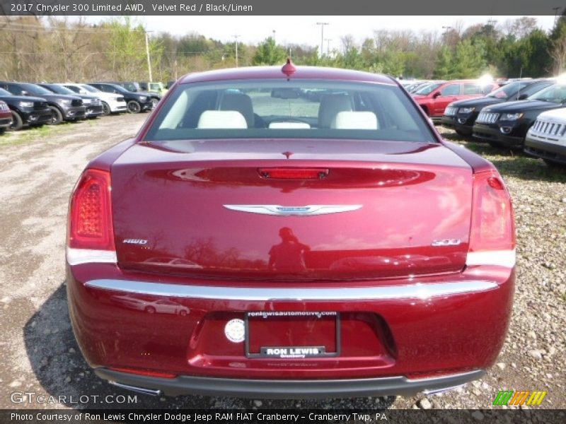 Velvet Red / Black/Linen 2017 Chrysler 300 Limited AWD