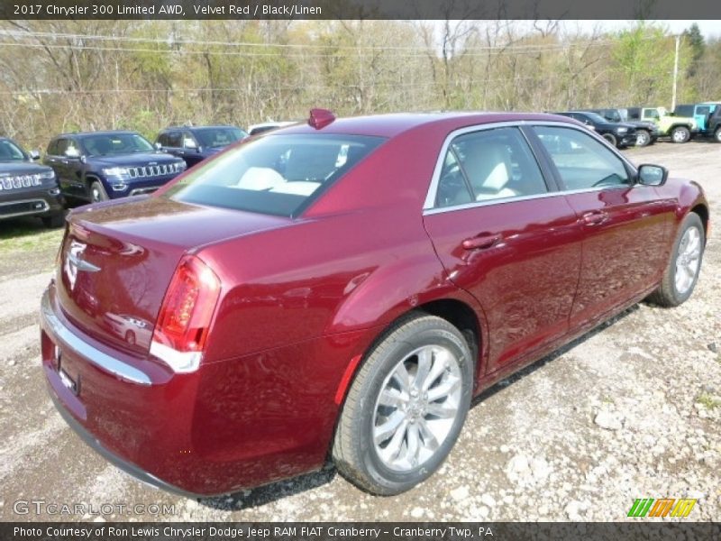 Velvet Red / Black/Linen 2017 Chrysler 300 Limited AWD