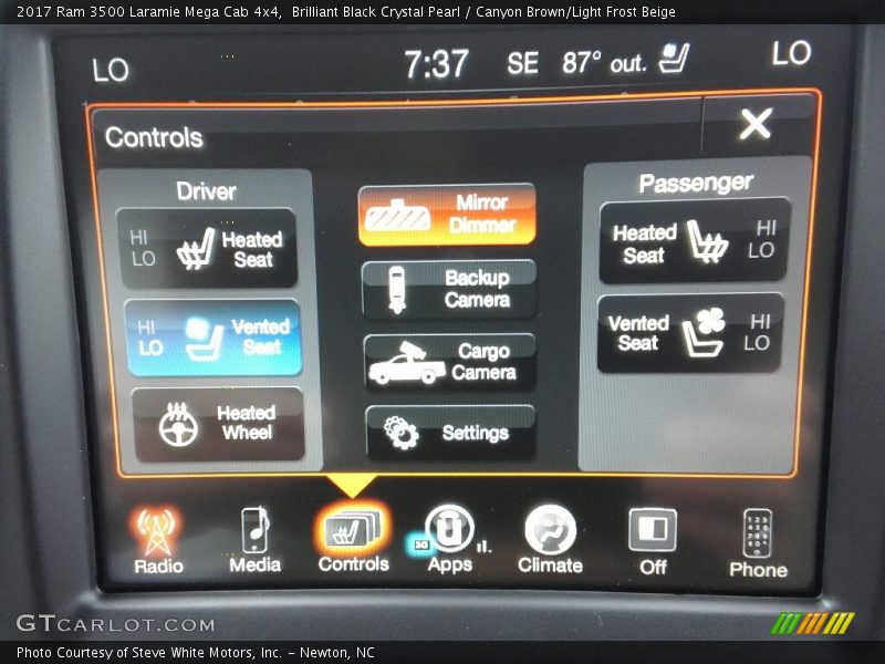 Controls of 2017 3500 Laramie Mega Cab 4x4