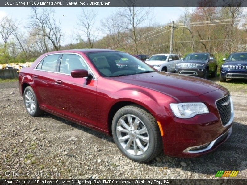 Velvet Red / Black/Linen 2017 Chrysler 300 Limited AWD