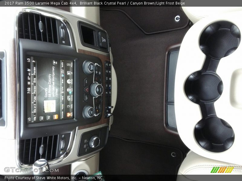 Brilliant Black Crystal Pearl / Canyon Brown/Light Frost Beige 2017 Ram 3500 Laramie Mega Cab 4x4