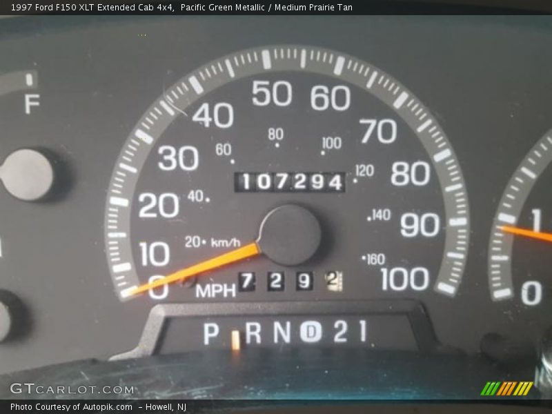 Pacific Green Metallic / Medium Prairie Tan 1997 Ford F150 XLT Extended Cab 4x4