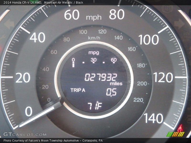 Mountain Air Metallic / Black 2014 Honda CR-V LX AWD