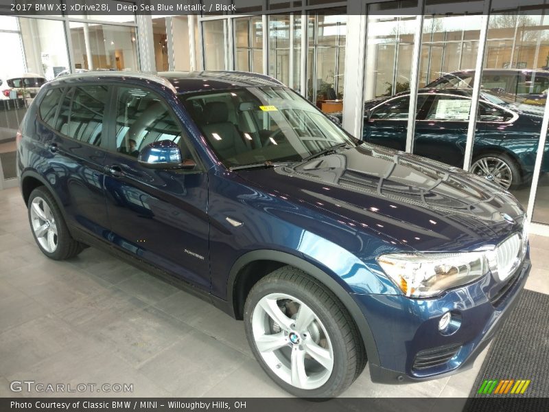 Deep Sea Blue Metallic / Black 2017 BMW X3 xDrive28i