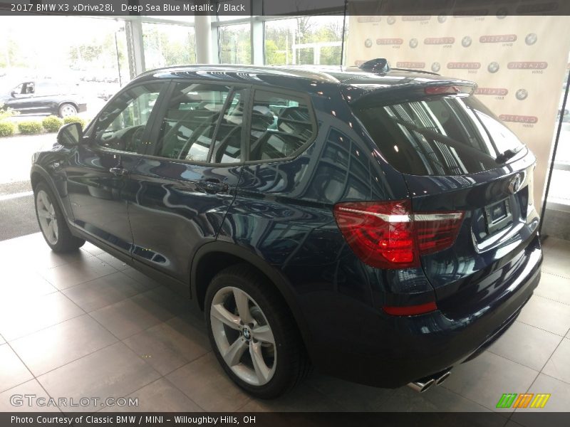Deep Sea Blue Metallic / Black 2017 BMW X3 xDrive28i