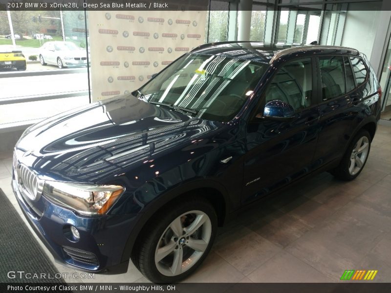 Deep Sea Blue Metallic / Black 2017 BMW X3 xDrive28i