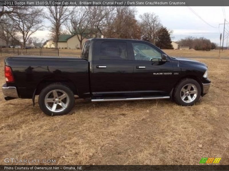 Brilliant Black Crystal Pearl / Dark Slate Gray/Medium Graystone 2011 Dodge Ram 1500 SLT Crew Cab 4x4