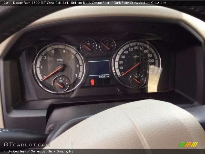 Brilliant Black Crystal Pearl / Dark Slate Gray/Medium Graystone 2011 Dodge Ram 1500 SLT Crew Cab 4x4