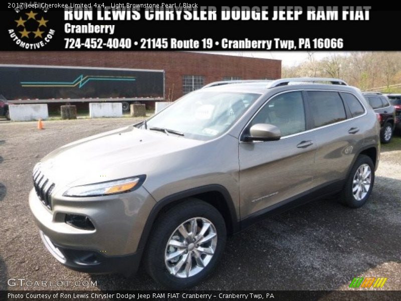 Light Brownstone Pearl / Black 2017 Jeep Cherokee Limited 4x4