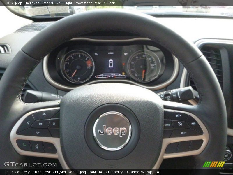 Light Brownstone Pearl / Black 2017 Jeep Cherokee Limited 4x4