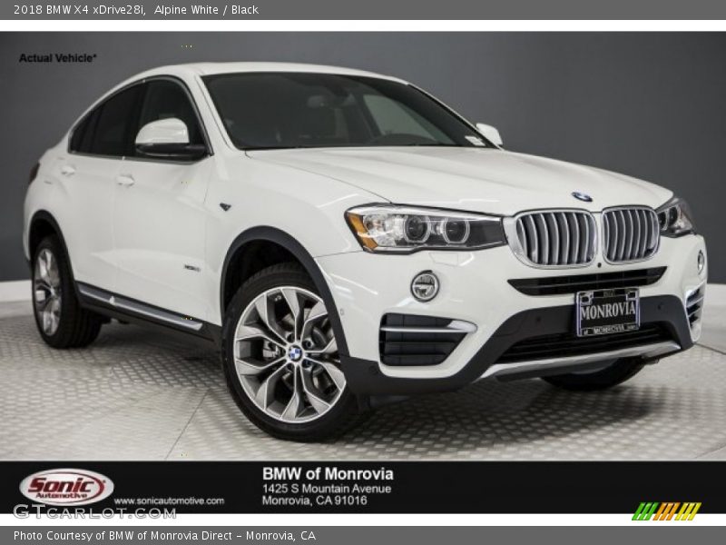 Alpine White / Black 2018 BMW X4 xDrive28i