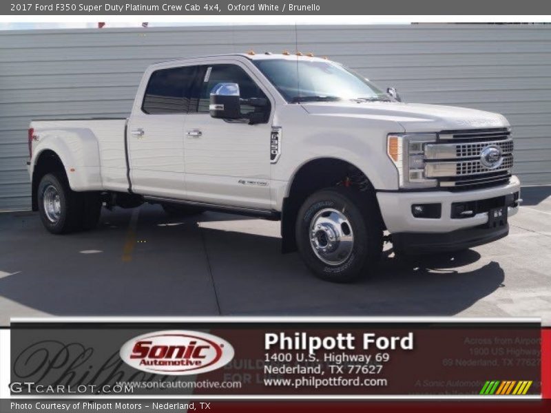 Oxford White / Brunello 2017 Ford F350 Super Duty Platinum Crew Cab 4x4