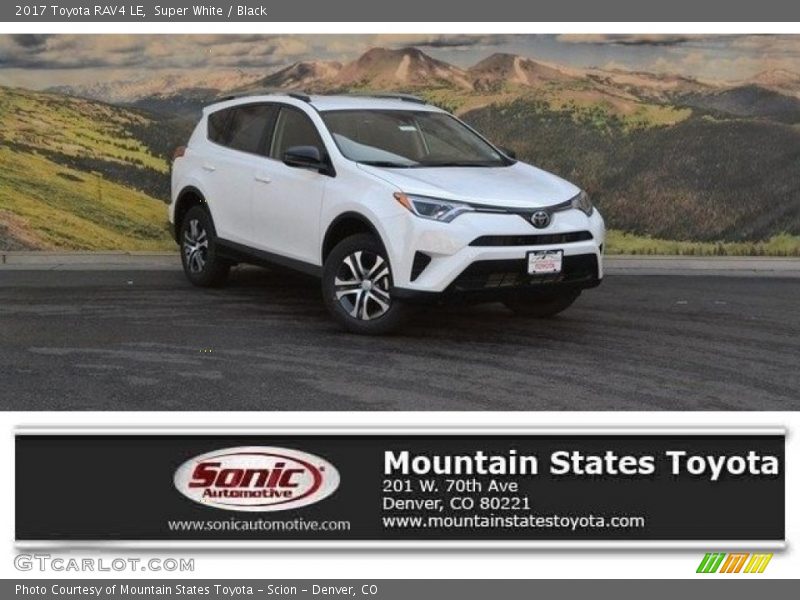 Super White / Black 2017 Toyota RAV4 LE