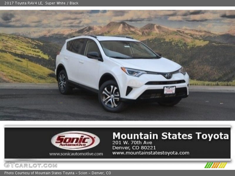 Super White / Black 2017 Toyota RAV4 LE