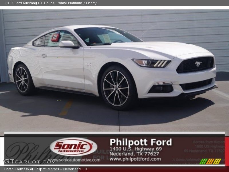 White Platinum / Ebony 2017 Ford Mustang GT Coupe