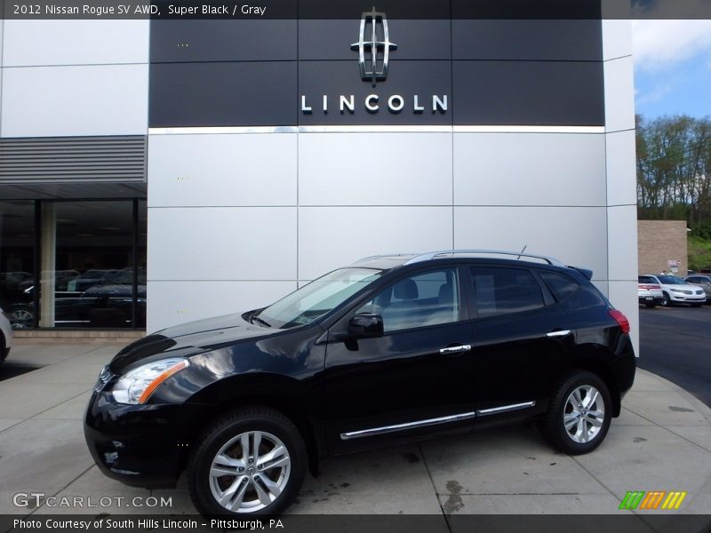 Super Black / Gray 2012 Nissan Rogue SV AWD