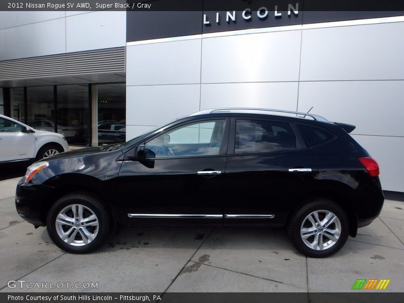 Super Black / Gray 2012 Nissan Rogue SV AWD