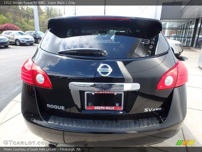 Super Black / Gray 2012 Nissan Rogue SV AWD