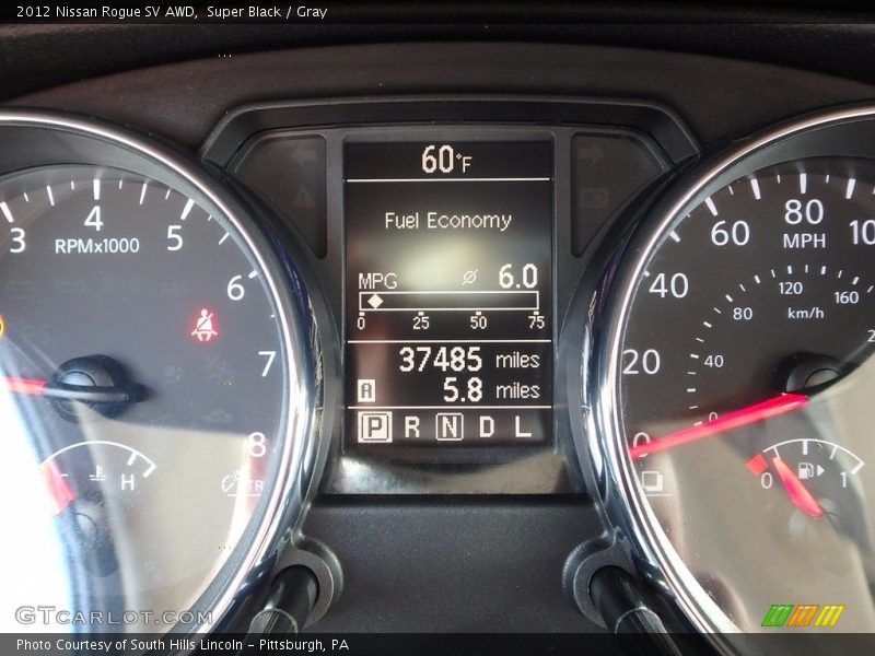 Super Black / Gray 2012 Nissan Rogue SV AWD