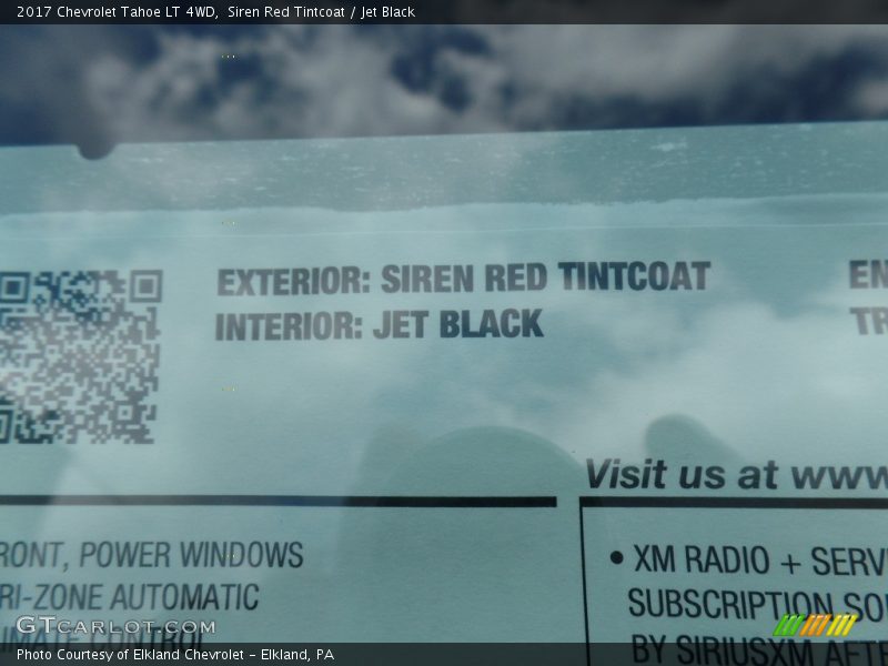 Siren Red Tintcoat / Jet Black 2017 Chevrolet Tahoe LT 4WD
