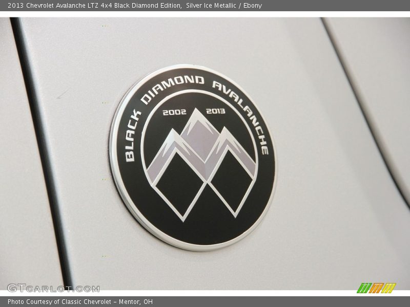 Silver Ice Metallic / Ebony 2013 Chevrolet Avalanche LTZ 4x4 Black Diamond Edition