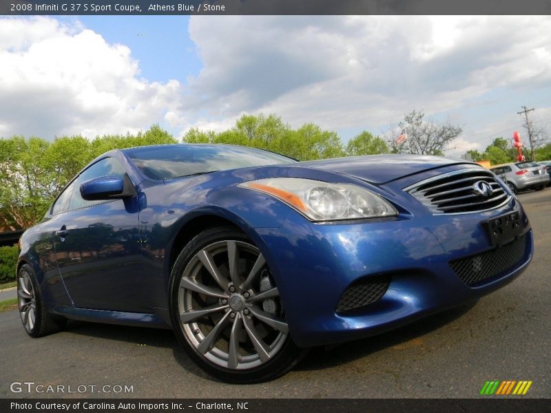 Athens Blue / Stone 2008 Infiniti G 37 S Sport Coupe