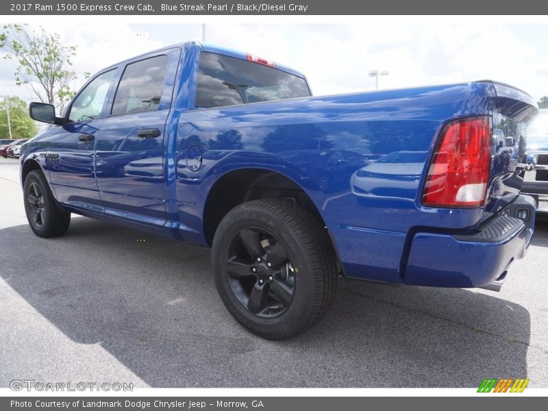 Blue Streak Pearl / Black/Diesel Gray 2017 Ram 1500 Express Crew Cab