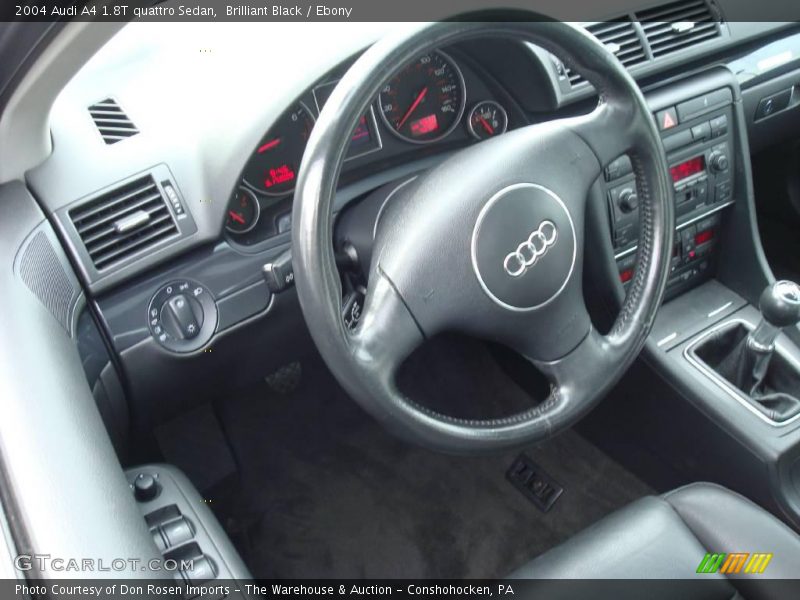 Brilliant Black / Ebony 2004 Audi A4 1.8T quattro Sedan
