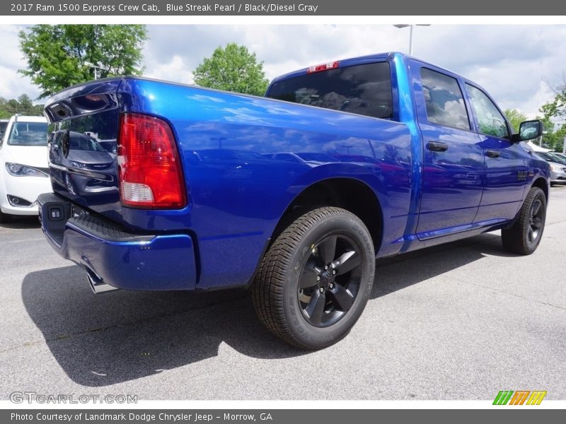 Blue Streak Pearl / Black/Diesel Gray 2017 Ram 1500 Express Crew Cab