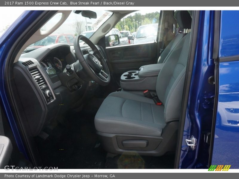 Blue Streak Pearl / Black/Diesel Gray 2017 Ram 1500 Express Crew Cab