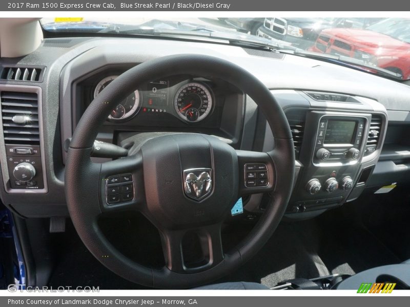 Blue Streak Pearl / Black/Diesel Gray 2017 Ram 1500 Express Crew Cab