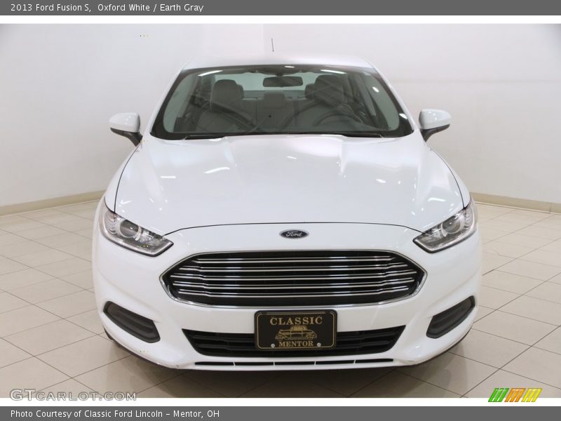 Oxford White / Earth Gray 2013 Ford Fusion S