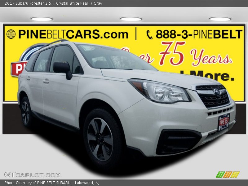 Crystal White Pearl / Gray 2017 Subaru Forester 2.5i
