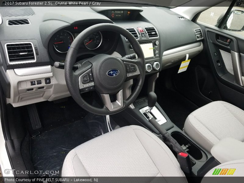 Crystal White Pearl / Gray 2017 Subaru Forester 2.5i