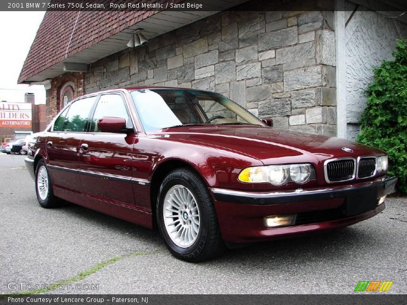 Royal Red Metallic / Sand Beige 2001 BMW 7 Series 750iL Sedan