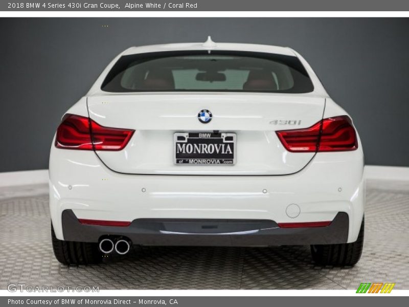 Alpine White / Coral Red 2018 BMW 4 Series 430i Gran Coupe