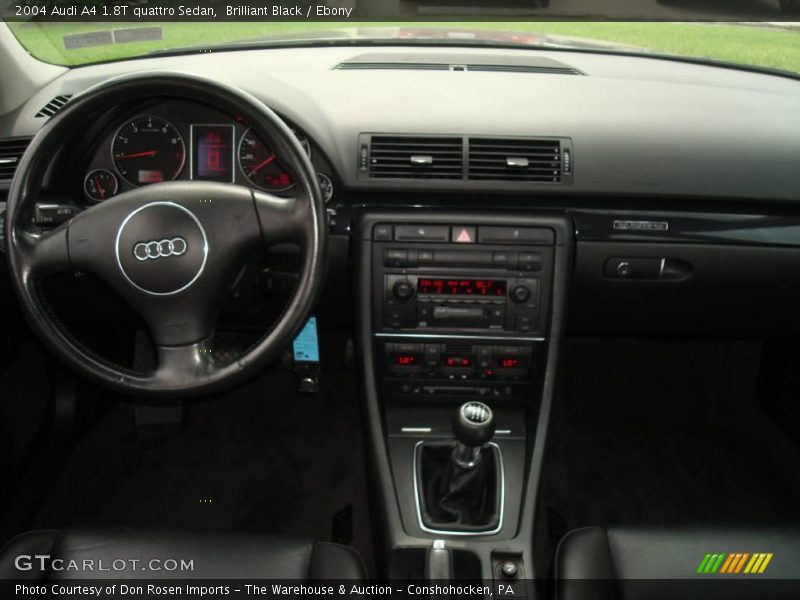 Brilliant Black / Ebony 2004 Audi A4 1.8T quattro Sedan