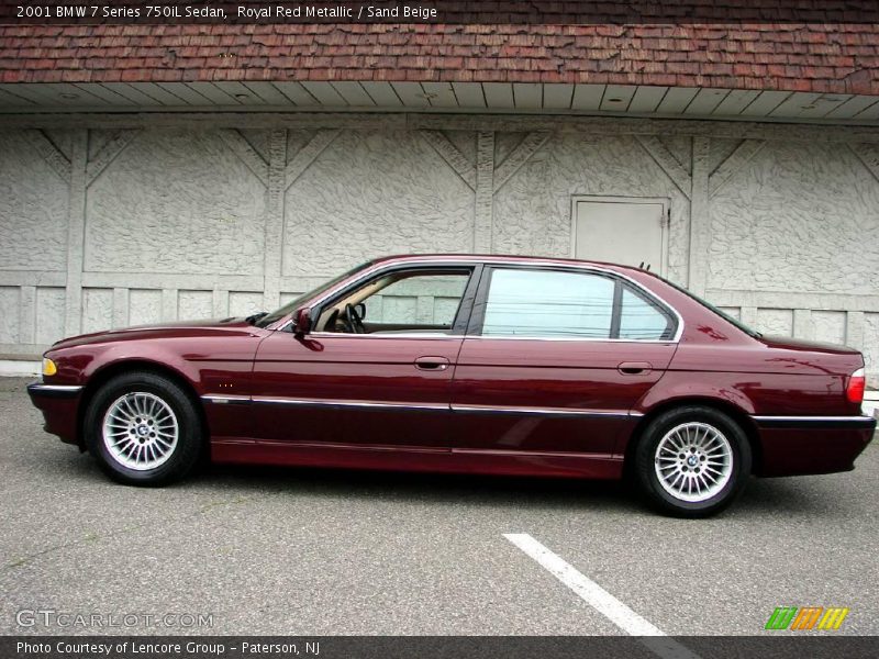 Royal Red Metallic / Sand Beige 2001 BMW 7 Series 750iL Sedan