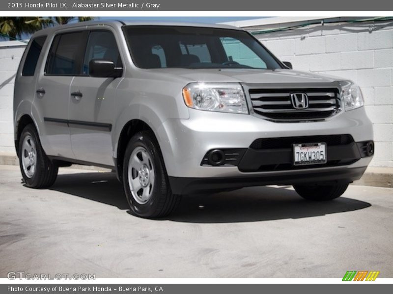 Alabaster Silver Metallic / Gray 2015 Honda Pilot LX