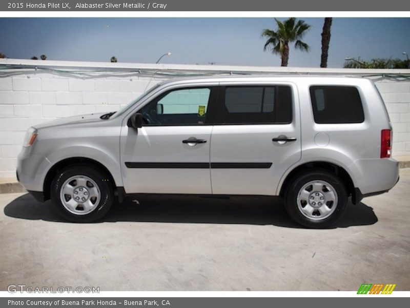 Alabaster Silver Metallic / Gray 2015 Honda Pilot LX