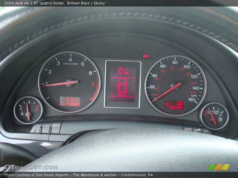 Brilliant Black / Ebony 2004 Audi A4 1.8T quattro Sedan