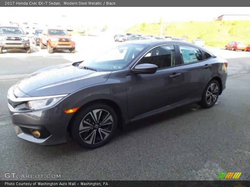 Modern Steel Metallic / Black 2017 Honda Civic EX-T Sedan