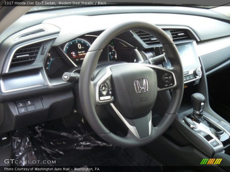 Modern Steel Metallic / Black 2017 Honda Civic EX-T Sedan
