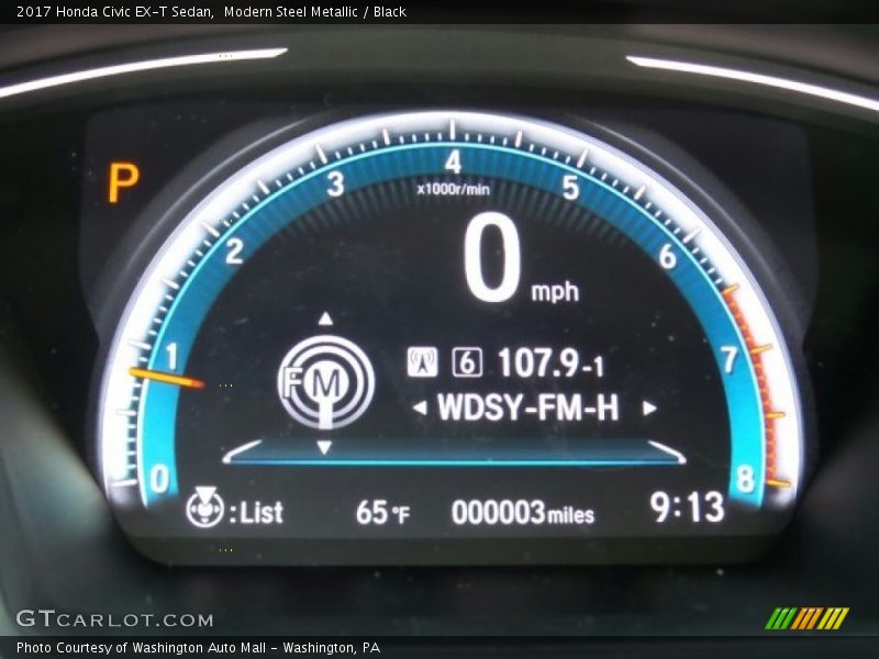Modern Steel Metallic / Black 2017 Honda Civic EX-T Sedan