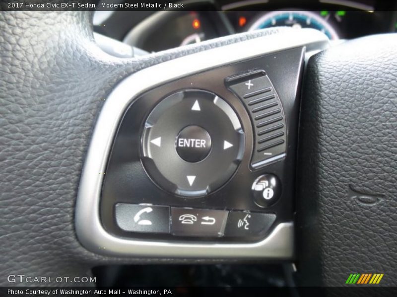 Modern Steel Metallic / Black 2017 Honda Civic EX-T Sedan