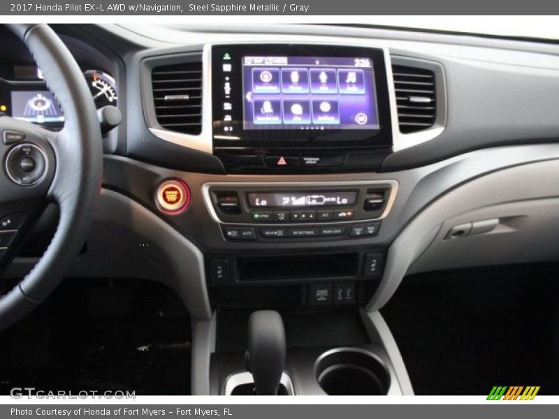 Steel Sapphire Metallic / Gray 2017 Honda Pilot EX-L AWD w/Navigation