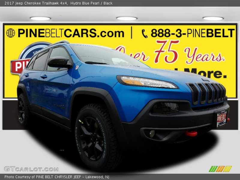 Hydro Blue Pearl / Black 2017 Jeep Cherokee Trailhawk 4x4